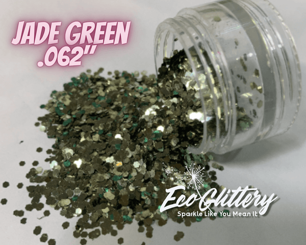 Compostable Jade Green Cosmetic Grade Chunky Glitter .062", Festival, Rave, Guilt-free glitter, cruelty free