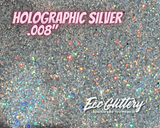 Holographic Silver Biodegradable Glitter | Cosmetic Grade Glitter | .008 Ultrafine | Glitter for lip gloss, nails, makeup,resin, tumbler, soap