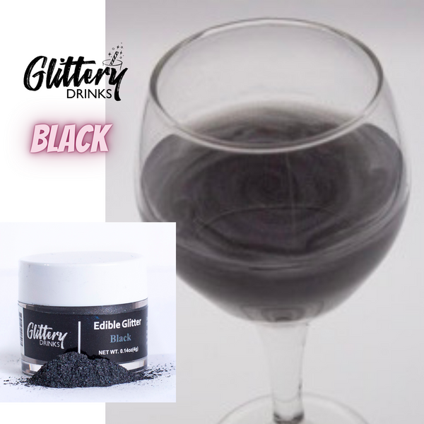 Glittery Drinks Black Drink Glitter