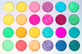 UV Dreams 24 Color Bright Neon Glitter and Pigments Make Up Palette