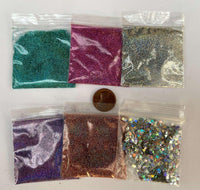 Holographic glitter set |  6 colors variety | .008 Cosmetic grade | 1 tsp each color | Holographic rose gold glitter, Holo silver glitter