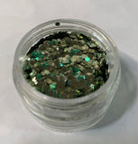 Compostable Jade Green Cosmetic Grade Chunky Glitter .062", Festival, Rave, Guilt-free glitter, cruelty free