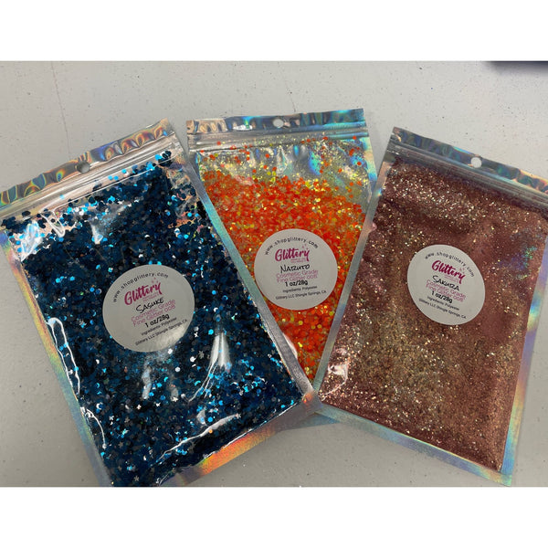 Naruto Chunky Glitter Mixes Cosmetic Glitter for soap, resin glitter, –  Glittery - Your #1 source for all kinds of glitter products!