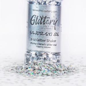Holographic Silver Stars Biodegradable Glitter | Cosmetic Grade Glitter Stars | Made from Corn! Vegan glitter