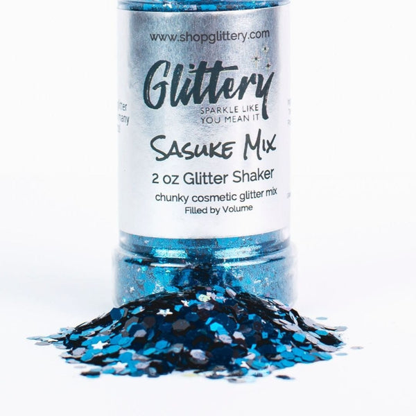 Sasuke - Blue + Black Glitter - Chunky Mix Glitter for Tumblers
