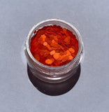 Lit Orange Face and body UV Glitter, Lit Orange .094" Chunky, blacklight reactive, makeup, slime, resin, tumbler, diy glitter