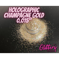 Holographic Champagne Gold Glitter | Cosmetic grade | .015 size | slightly less fine, wholesale glitter for lip gloss, tumbler glitter, resin