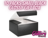 10 pack | Small Black Glossy Gift Box | Empty Cardboard Gift Box| 4" x 4" x 2" | 100 percent recycled material