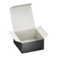 10 pack | Small Black Glossy Gift Box | Empty Cardboard Gift Box| 4" x 4" x 2" | 100 percent recycled material