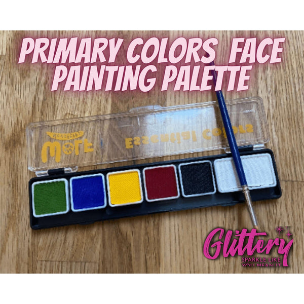 Primary colors Face Painting Palette, Face Paint and small brush